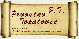 Prvoslav Topalović vizit kartica
